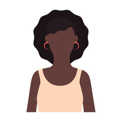 Black woman icon Vector illustration in flat design Young woman character in summer clothes isolated on white background
