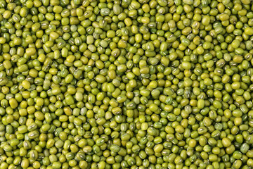 Close up Mung beans or Vigna radiata seeds top view background