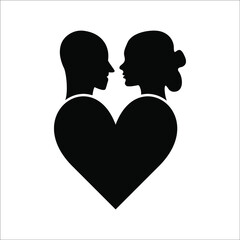 Couple in love icon. Vector illustration. Boyfriend and girlfriend love each others.