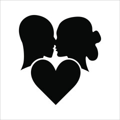Couple in love icon. Vector illustration. Boyfriend and girlfriend love each others.