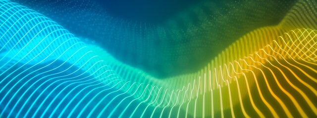 Obraz premium Blue and orange wave points terrain or landscape over blue background, technology or business template
