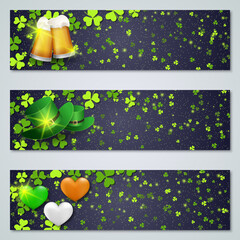 St.Patrick's Day horizontal web banners vector collection