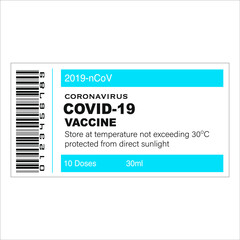 covid-19 vaccine bottle prescriptions label mock-up design