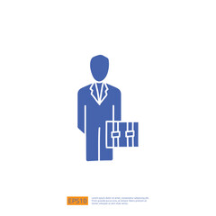 businessman holding bag case doodle icon. business related concept vector illustration.