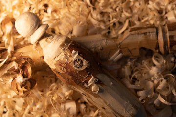 Still life of handcrafted wooden utensils