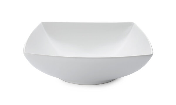 Clean empty ceramic bowl isolated on white