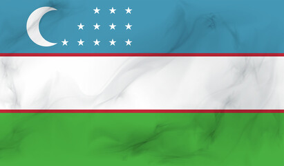 Grunge Uzbekistan flag. Uzbekistan flag with waving grunge texture.