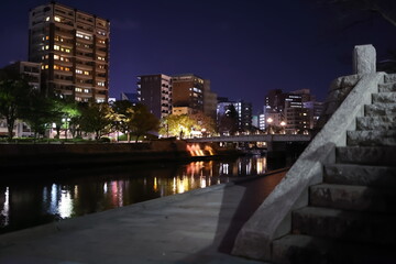 Fototapeta na wymiar 広島平和公園周辺、あえて石段を入れた景色。