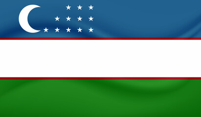 Grunge Uzbekistan flag. Uzbekistan flag with waving grunge texture.