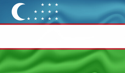 Grunge Uzbekistan flag. Uzbekistan flag with waving grunge texture.