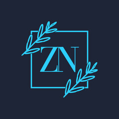 Simple Elegant Initial Letter Type ZN Logo Sign Symbol Icon, Logo Design Template