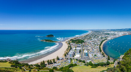 aerial view of the beach state, Mount Maunganui.