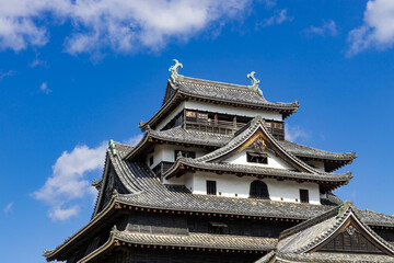 Fototapeta premium 晴天の国宝松江城天守閣 島根県松江市