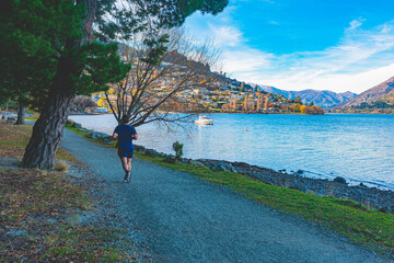 Jogging by the lake