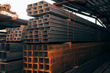 Warehouse of Metal Profiles . Manufacturing and heavy industry  - Powered by Adobe