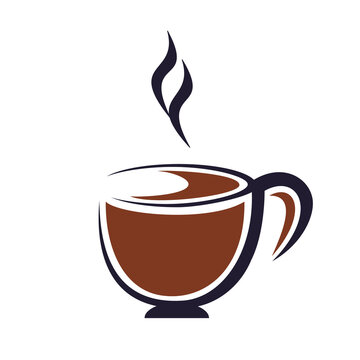 Simple and hot tea logo design template.  Tea cup logo vector design.