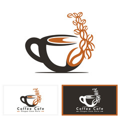 Simple modern coffee and cafe logo design template.  Coffee logo concept design.