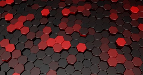 background with retractable hexagonal 3d tiles