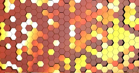 background with retractable hexagonal tiles