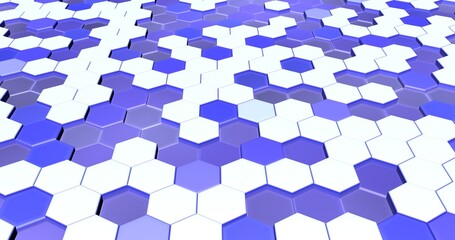 Fototapeta na wymiar background with retractable hexagonal 3d tiles