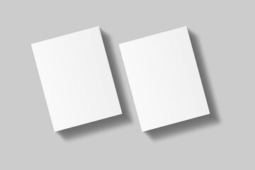 Fototapeta premium Realistic blank US letter flyer brochure for mockup. Paper or poster illustration. 3D Render.