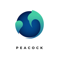 peacock animal logo design