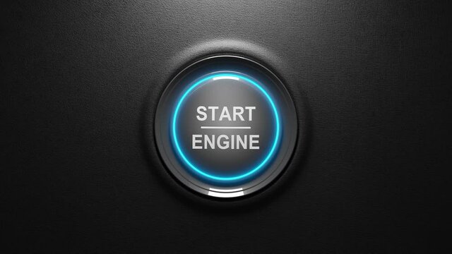 Press the engine button. Start the car concept. 3D video