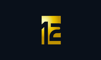 Unique Modern Gold Box Number 12 Logo