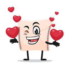 vector illustration of mail mascot or character bring love symbols