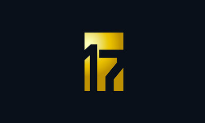 Unique Modern Gold Box Number 17 Logo