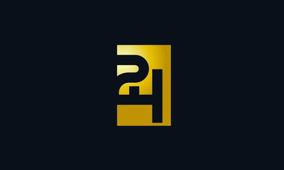 Unique Modern Gold Box Number 24 Logo