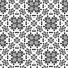 Geometric vector pattern with triangular elements. Seamless abstract ornament for wallpapers and backgrounds. Black and white colors.