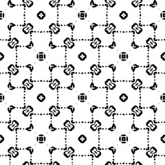 Geometric vector pattern with triangular elements. Seamless abstract ornament for wallpapers and backgrounds. Black and white colors.