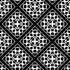 Geometric vector pattern with triangular elements. Seamless abstract ornament for wallpapers and backgrounds. Black and white colors.