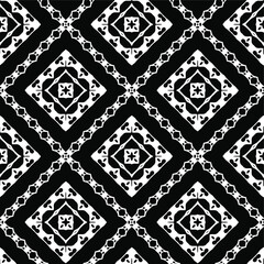 Geometric vector pattern with triangular elements. Seamless abstract ornament for wallpapers and backgrounds. Black and white colors.