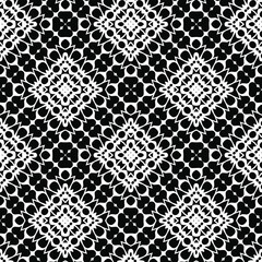 Geometric vector pattern with triangular elements. Seamless abstract ornament for wallpapers and backgrounds. Black and white colors.
