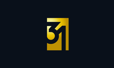 Unique Modern Gold Box Number 31 Logo - obrazy, fototapety, plakaty