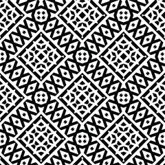 Geometric vector pattern with triangular elements. Seamless abstract ornament for wallpapers and backgrounds. Black and white colors.