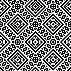 Geometric vector pattern with triangular elements. Seamless abstract ornament for wallpapers and backgrounds. Black and white colors.