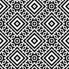 Geometric vector pattern with triangular elements. Seamless abstract ornament for wallpapers and backgrounds. Black and white colors.