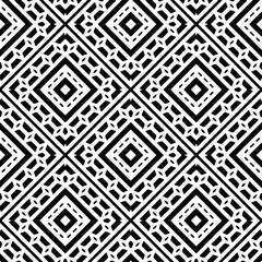 Geometric vector pattern with triangular elements. Seamless abstract ornament for wallpapers and backgrounds. Black and white colors.