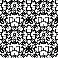 Geometric vector pattern with triangular elements. Seamless abstract ornament for wallpapers and backgrounds. Black and white colors.