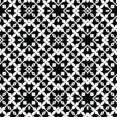 Geometric vector pattern with triangular elements. Seamless abstract ornament for wallpapers and backgrounds. Black and white colors.