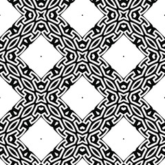  Geometric vector pattern with triangular elements. Seamless abstract ornament for wallpapers and backgrounds. Black and white colors.