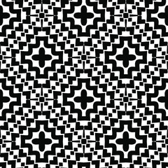  Geometric vector pattern with triangular elements. Seamless abstract ornament for wallpapers and backgrounds. Black and white colors.