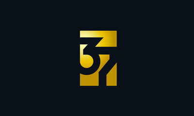 Unique Modern Gold Box Number 37 Logo