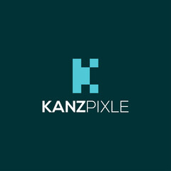 Modern letter K pixel logo concept