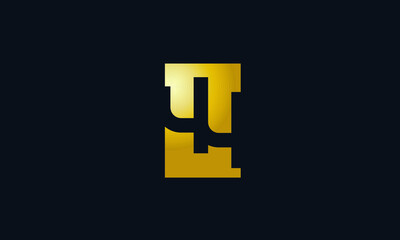 Fototapeta premium Unique Modern Gold Box Number 44 Logo