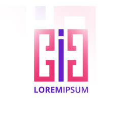 Abstract butterfly with initials letter I and C