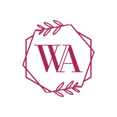 Simple Elegant Initial Letter Type WA Logo Sign Symbol Icon, Logo Design Template